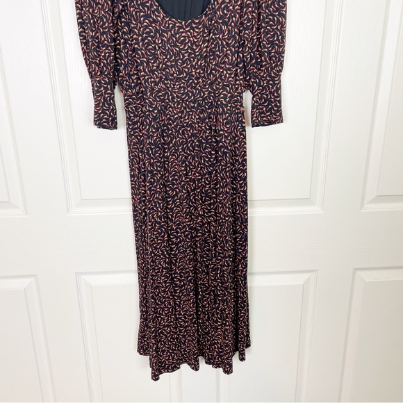 Anthropologie Maeve Chatham Geo Print Jersey Knit Midi Dress Cutout Back Sz M - Picture 9 of 13